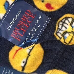 Mens Emojis Fleece Lounge Pants Emotional Faces Fun Soft Cozy Warm Size Medium